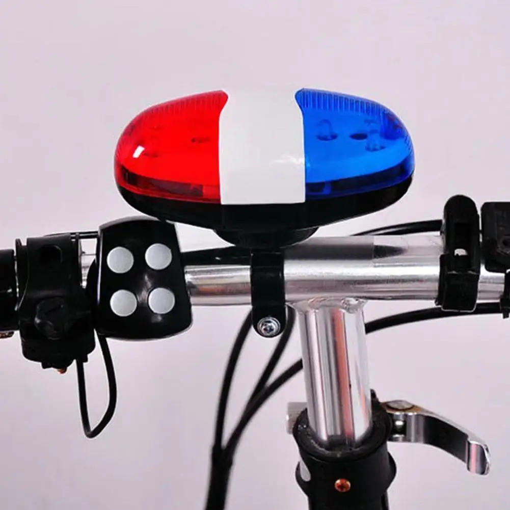 

6 LED 4 Tone Sounds Bicycles Bell Police Car Light Electronic Horn Siren for Kid Children Bike Scooter Cycling Lamp Accesso K3G2