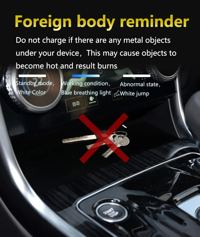 For Mercedes Benz GLE/GLS 2022 Wireless Charger Smart Fast Charging Pad Anti-Slip Mobile Phone Charger Holder Accessories detail image 11
