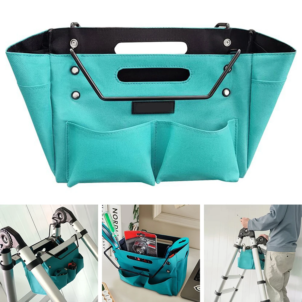 Telescoping Ladder Tool Bag Folding Herringbone Ladder Tool Storage Bag Waterproof Oxford Cloth Tool Organizers for Repair Work images - 6