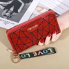 Women's Wallet Keychain Handheld Bag Multi Card Card Card Bag Brilliant Fashion Lingge Phone Bag Women's New Long Zero Wallet 1