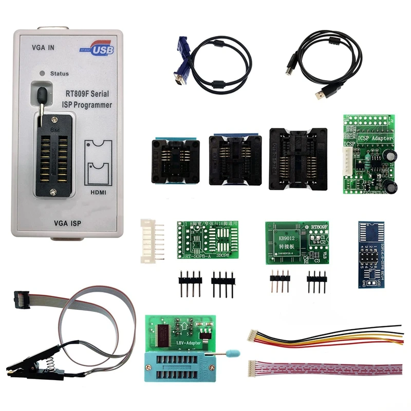 

Newest RT809F ISP Programmer/ RT809 Lcd USB Programmer Repair Tools 24-25-93 Serise IC With Full Adapters