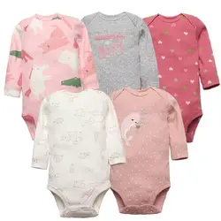 Infant Cartoon Cotton Jumpsuit Set: 5 - Piece Soft Baby Bodysuits Collection - 24M (Khaki)