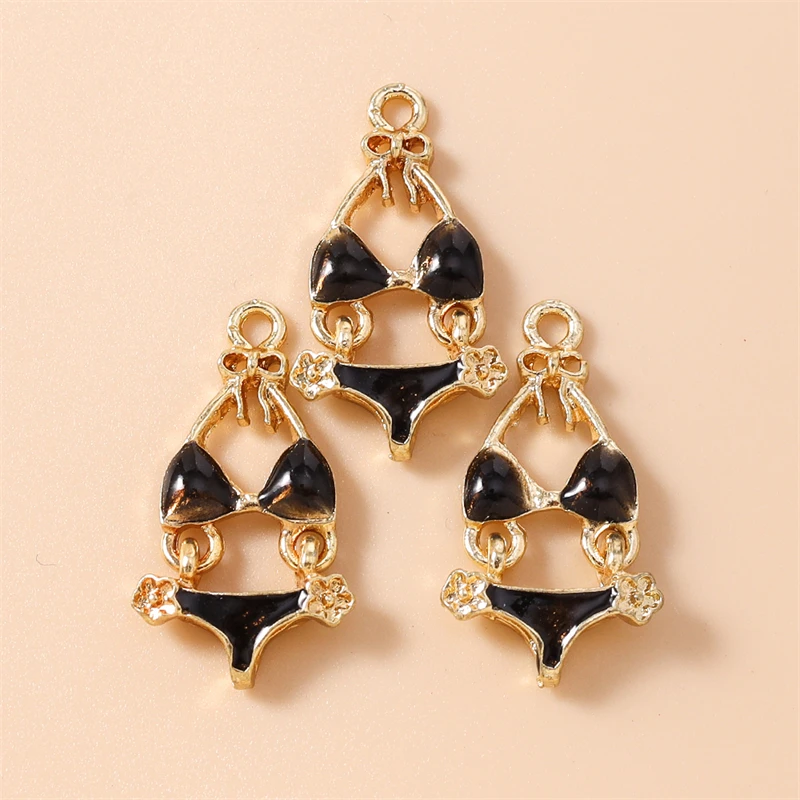 20 Stück Sexy Emaille Sommer Bikini Badeanzug Charms Anhänger für die Herstellung von Halsketten Ohrringen Armbändern DIY Handwerk Schmuck Zubehör – Detail 8