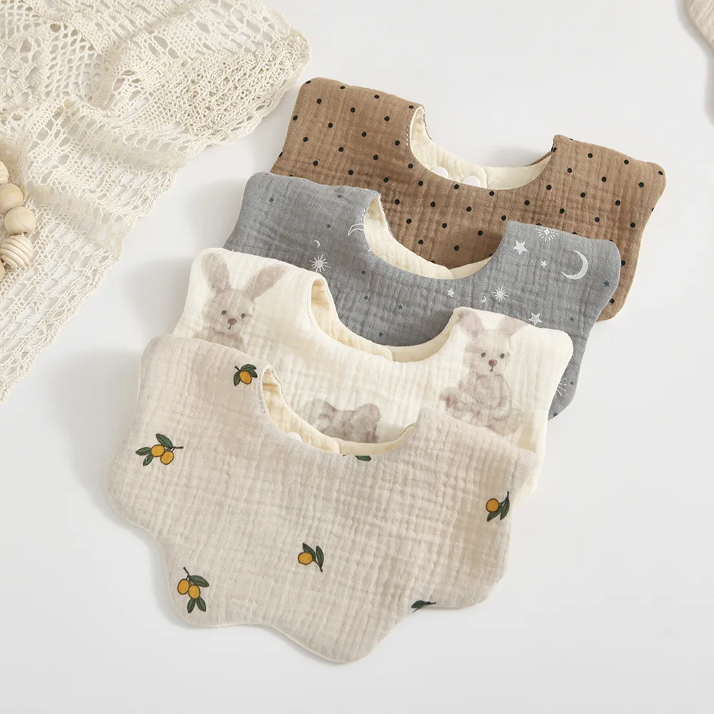 

Cotton Gauze Baby Bib Babies Accessories Newborn Baby Apron Feeding Bib 6 Layer Muslin Burp Cloths Kids Saliva Towel New Born