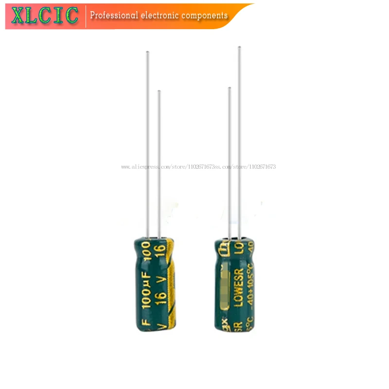 

100UF 16V 25V 35V 50V 63V 100V 160V 200V 250V 400V 450V 5*11/6*12/8*12/10*17/13*20/13*25/18*30MM High Frequency Low ESR Aluminum