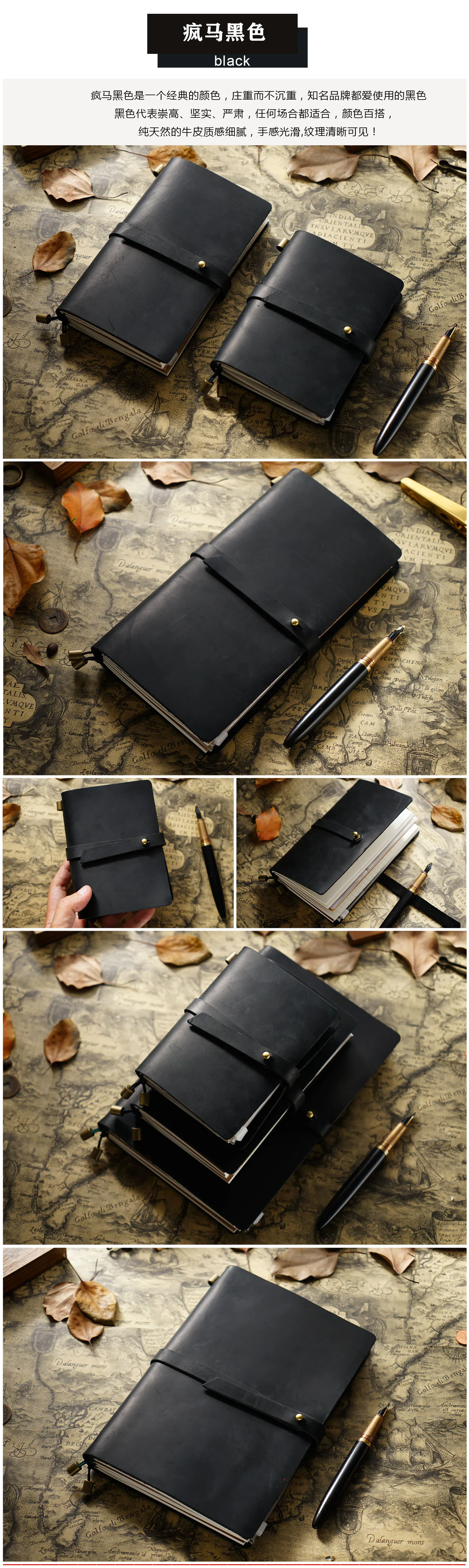 Echtes Leder Reisenden Notebook handgemachte Vintage Rindsleder Tagebuch Journal Sketchbook Organizer Planer TN Notebook Cover – Detail 18
