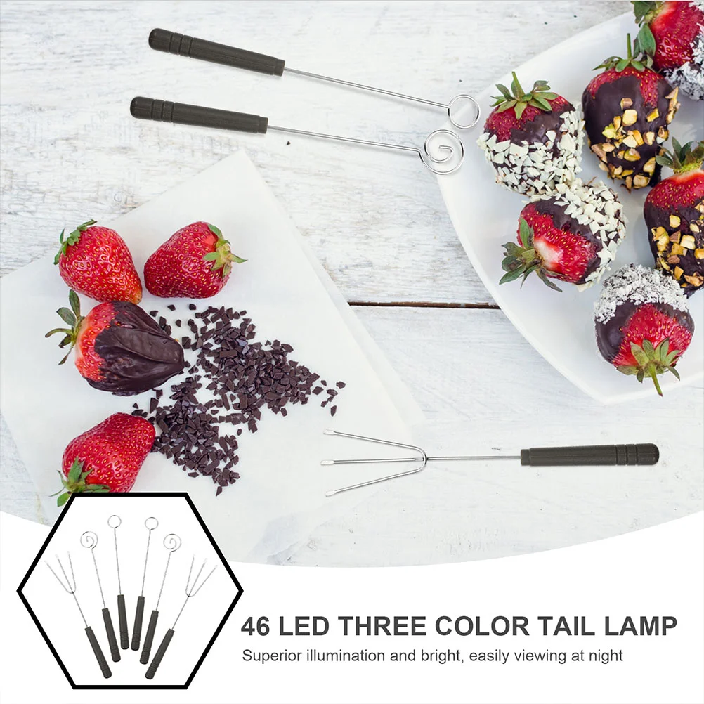 

9 Pcs Dipping Sauce Chocolate Fork Cottage Cheese with Fruit Tools Plastic Fondue