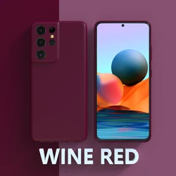 Shockproof Soft-Touch Pink Silicone Case - Enhanced Protection and Style for s24plus (Burgundy)