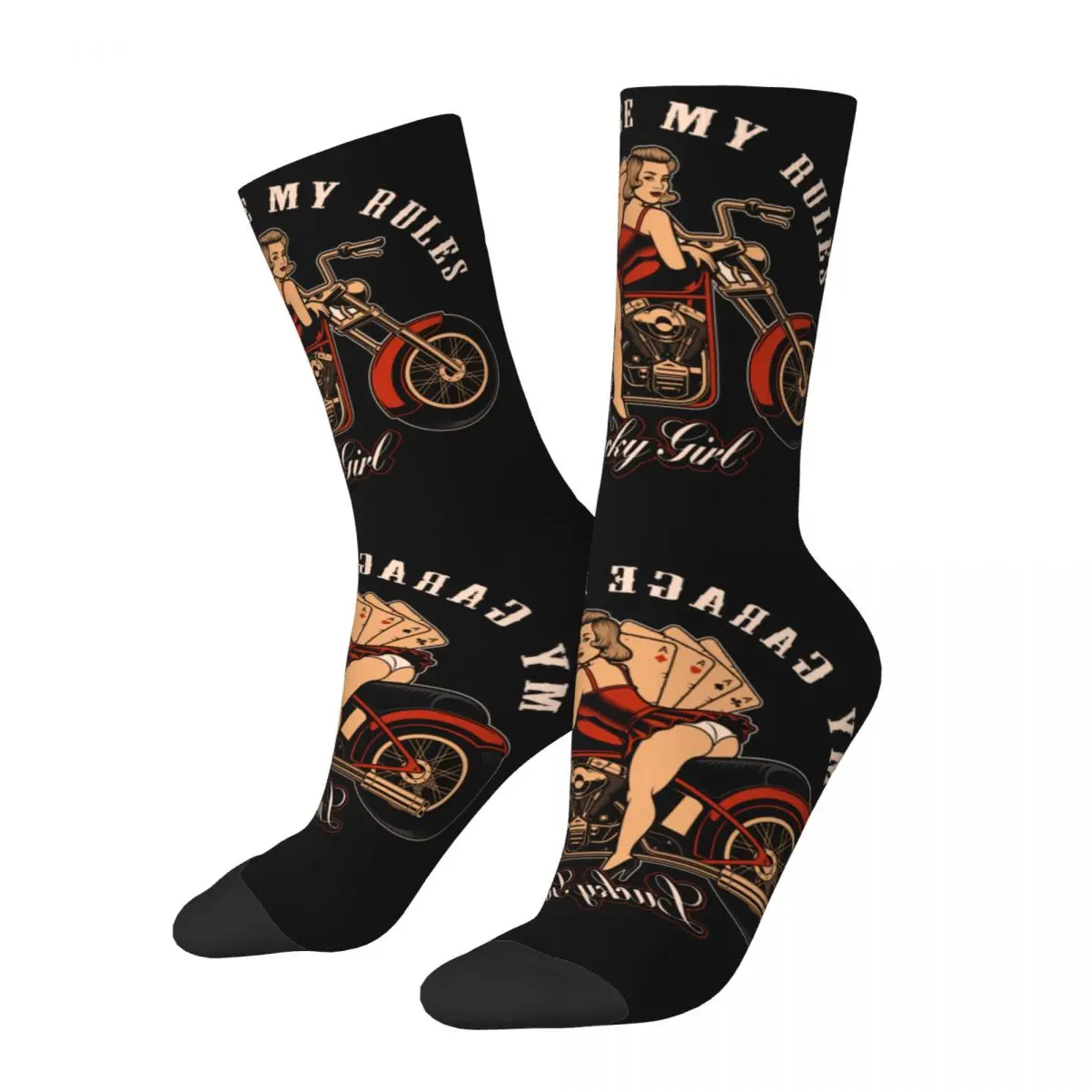 

Vintage Hot Rod Car Rockabilly Accessories Socks Cozy Classic Muscle Lovers Pin Up Style Crew Socks Super Soft Gifts