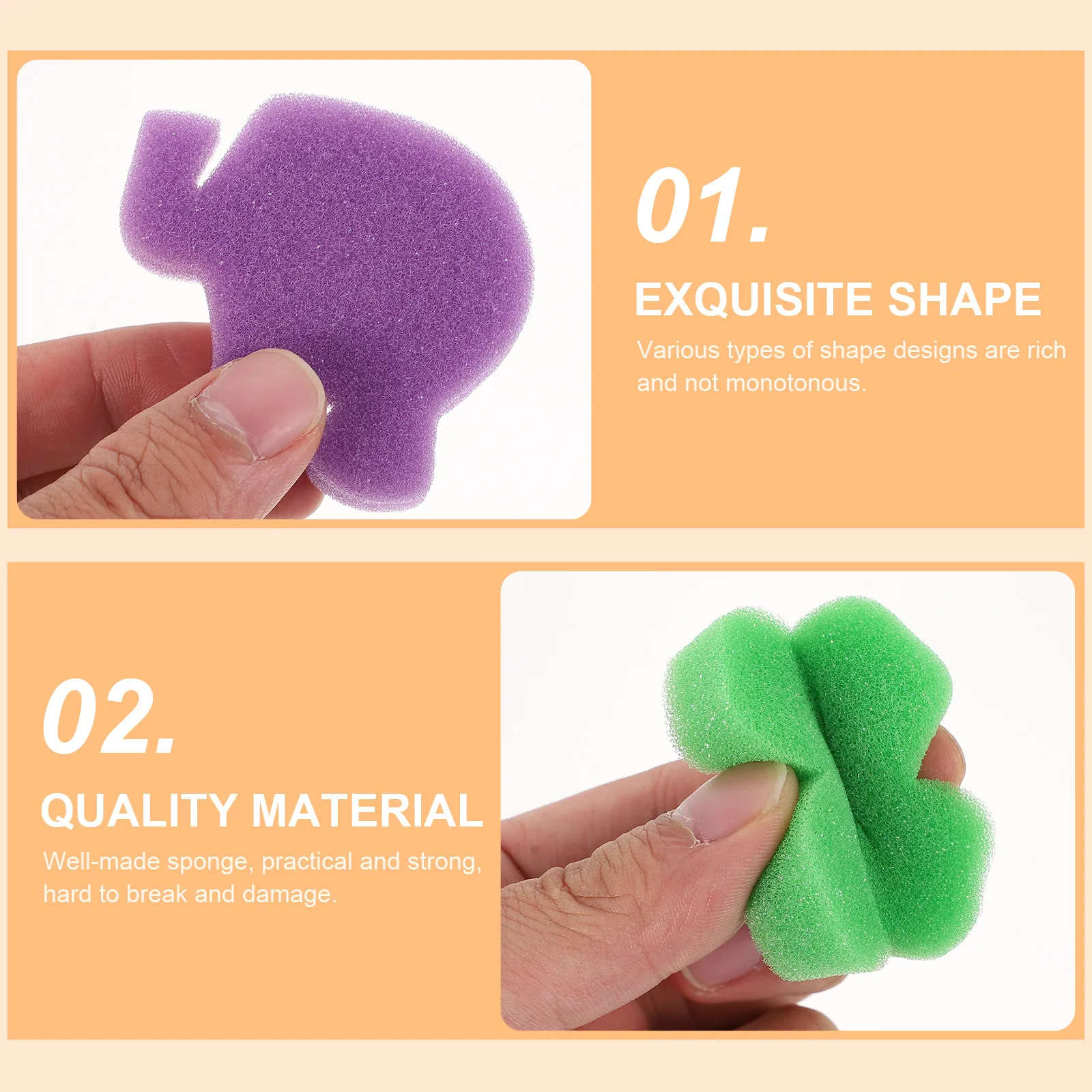 48Pcs 페인팅 스폰지 블록 어린이를위한 다기능 DIY 스폰지 브러쉬 크리 에이 티브 교육 미술 그림 용품
