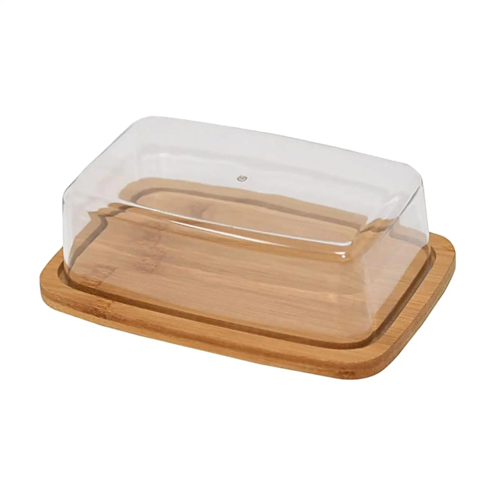 Bamboo Butter Dish Rectangular Cheese Storage Tray Plate Food Container With Glass Acrylic Lid Keeper Tool Kitchen Tableware butter storage box