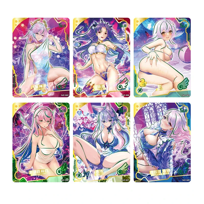 Sexy Girl Maiden Party Super Hidden Swimsuit Series Board Game Cards Anime Goddess Character MR Metal Card Toy for Children Gift 4