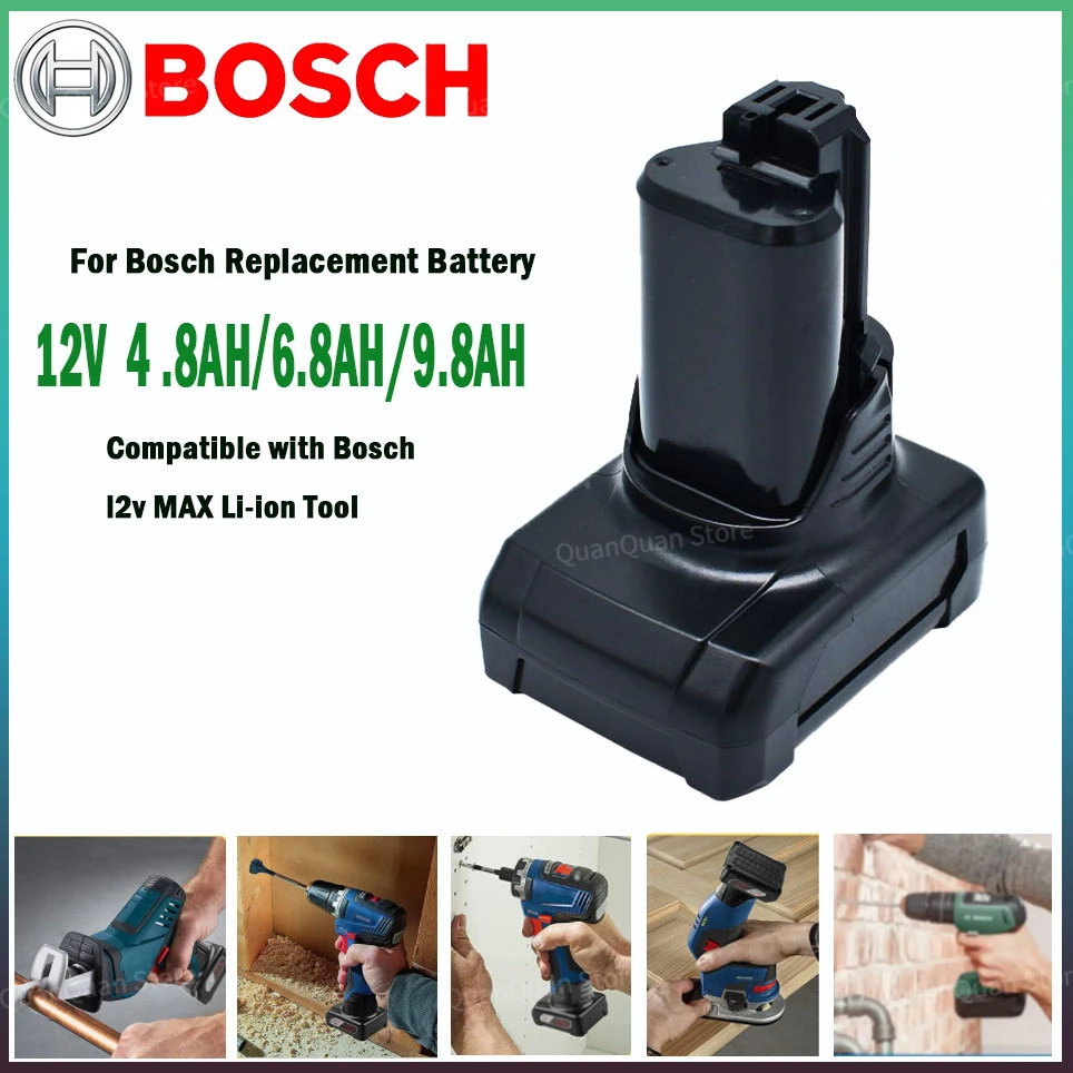 

12V Bosch 4.8AH/6.8AH/9.8AH Li-Ion BAT420 Ersatz Batterie for Bosch BAT411 BAT412 BAT413 BAT414 battery Cordless Power werkzeuge