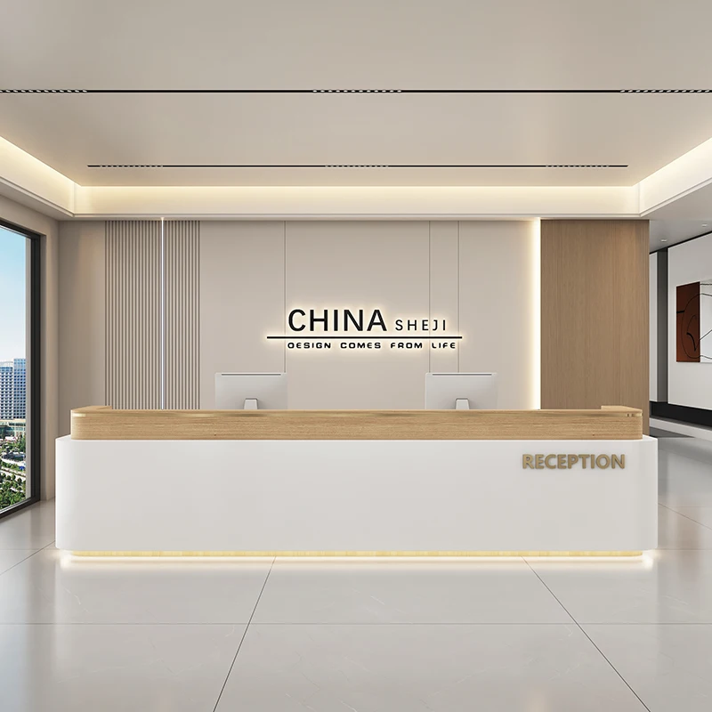 Leggio Bancone Bar Banco Reception Hotel Cassiere Anteriore Spa Semplice Moderno Servizio Scrivania Advisory Bancone Reception Mobili