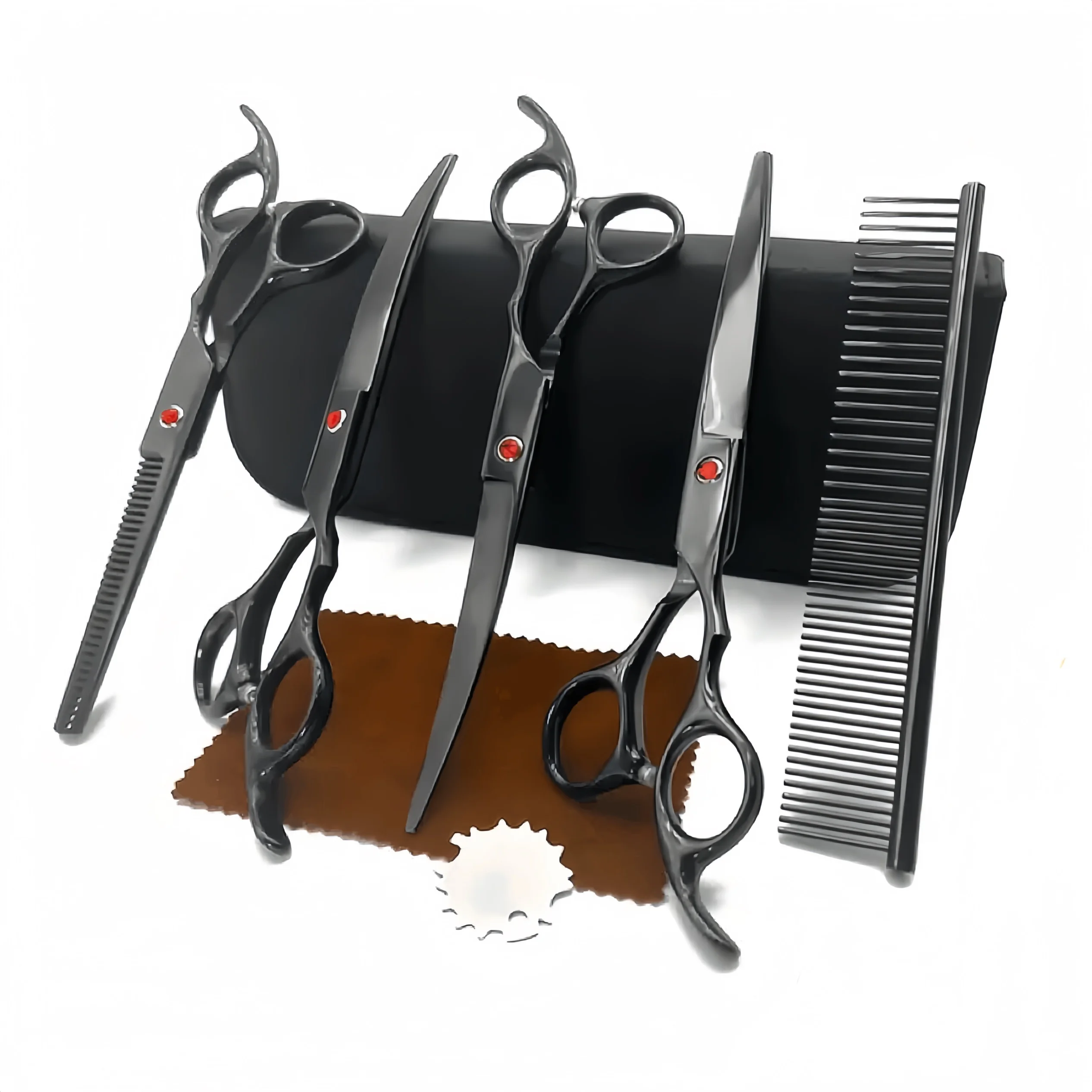 

9 Pcs Pet Dogs Grooming Scissors Japan 440C Stainless Steel Cat Hair Thinning Shear Sharp Kit