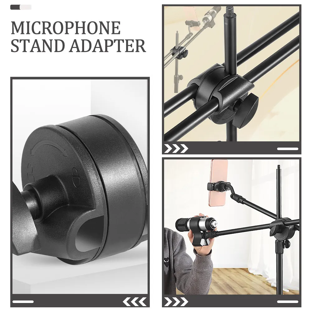 마이크 스탠드 어댑터 헤비듀티 마이크 암 연장 어댑터 편리하고 안전한 고정 다중 마이크 타입과 호환 가능