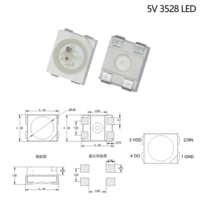 Ws2812b 5v Ws2812 1010 3528 4020 1204 1209 1515 2020 Mini Smd Led Chip Addressable Digital Pixel Rgb Full Color Led Diode Lamp