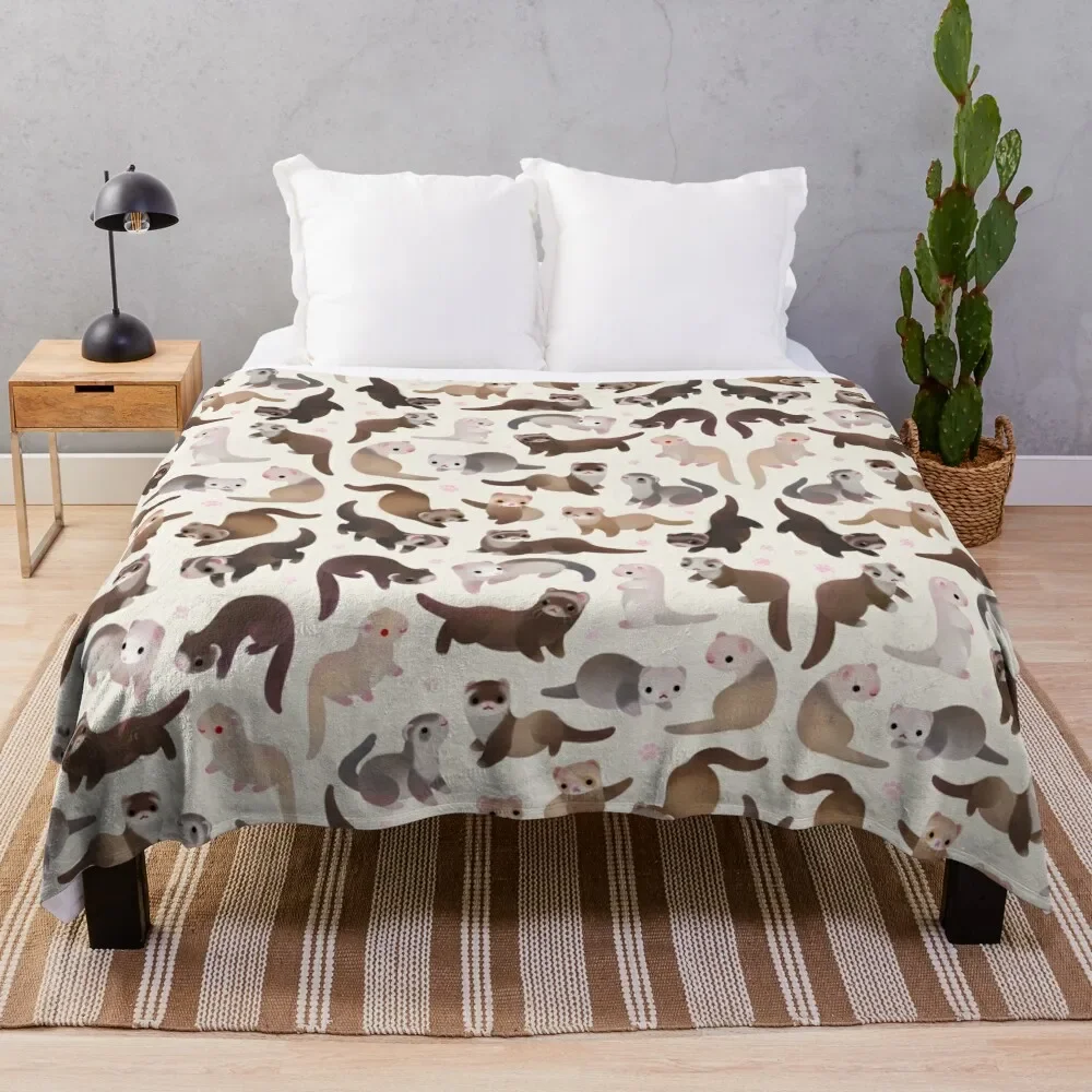 

Ferret - bright Throw Blanket Polar Decorative Sofas Blankets