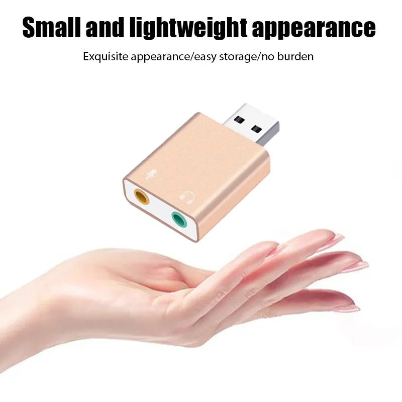 External USB sound card USB to 3.5mm jack audio converter microphone headphone virtual 7.1 channel adapter for PC computer laptop