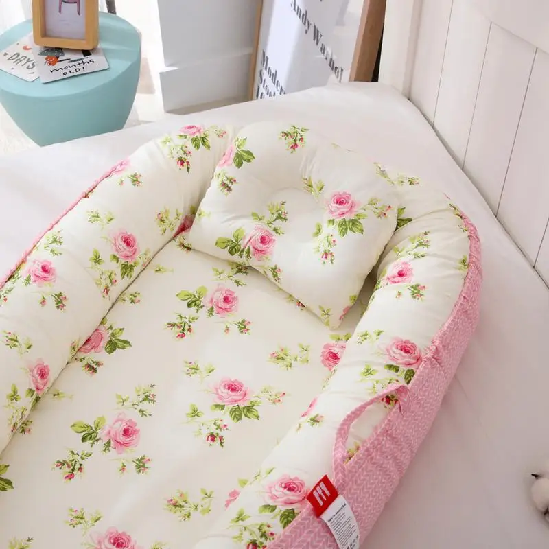 Nid de Couchage Portable pour Bébé avec Oreiller et Couette, Berceau pour Nouveau-Né, Juste de Lit, CPull