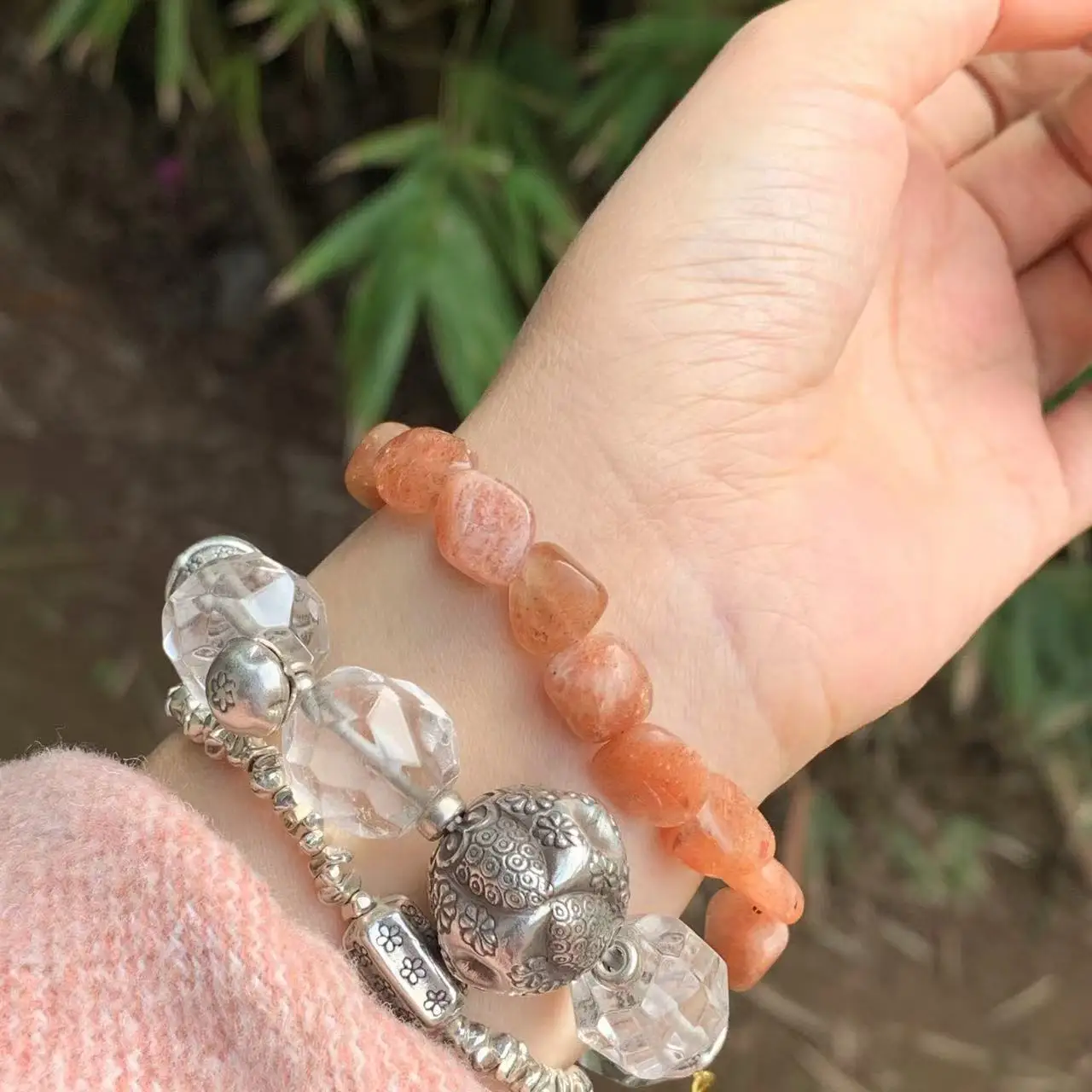 Natural Sanidine Gold Sunstone Bracelet For Woman Crystal Bracelet Jewelry Orange Stones Wholesale Healing Energy Gift Lucky