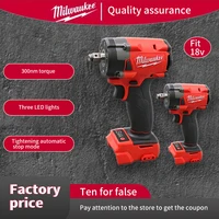 Milwaukee Brushless Cordless Impact Electric Wrench 1/2 Car Repair 3-stage Speed Adjustable Screwdriver 18v Battery Power Tool 1