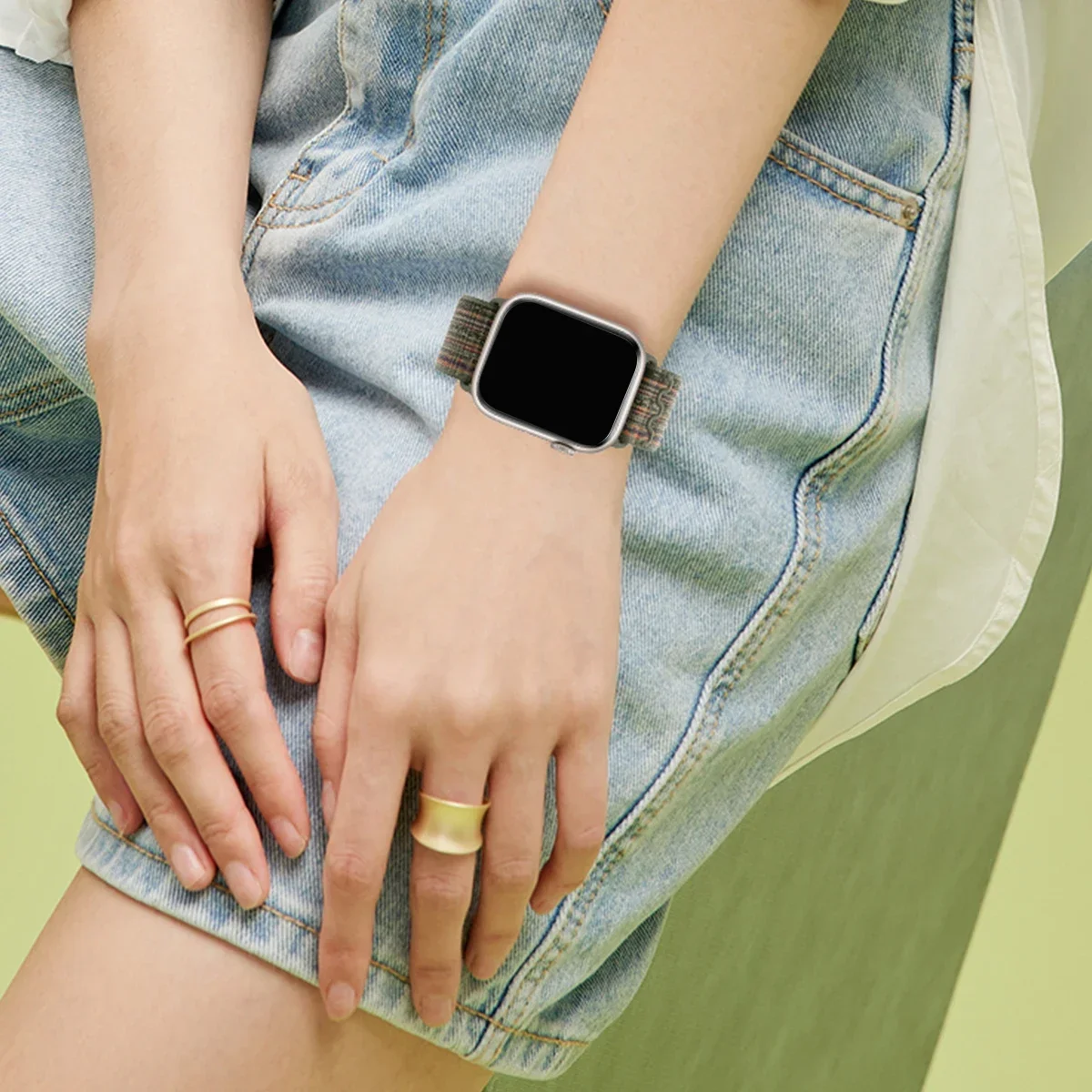 애플 워치 밴드용 울트라 케이스 및 나일론 스트랩, 한국 팔찌, 한국 iwatch 시리즈 9 8 se 7 6 5 4, 44mm, 40mm, 45mm, 41mm