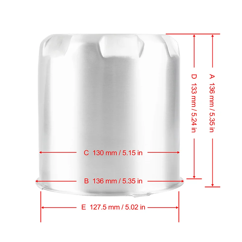 CFPerformance 1 Stück/4 Stück 130mm/5,15 Zoll Aluminium Durchsteck-Zentralkappen für Universelle LKW-/Anhänger-Fahrzeug-Außenzubehörteile – Detail 3