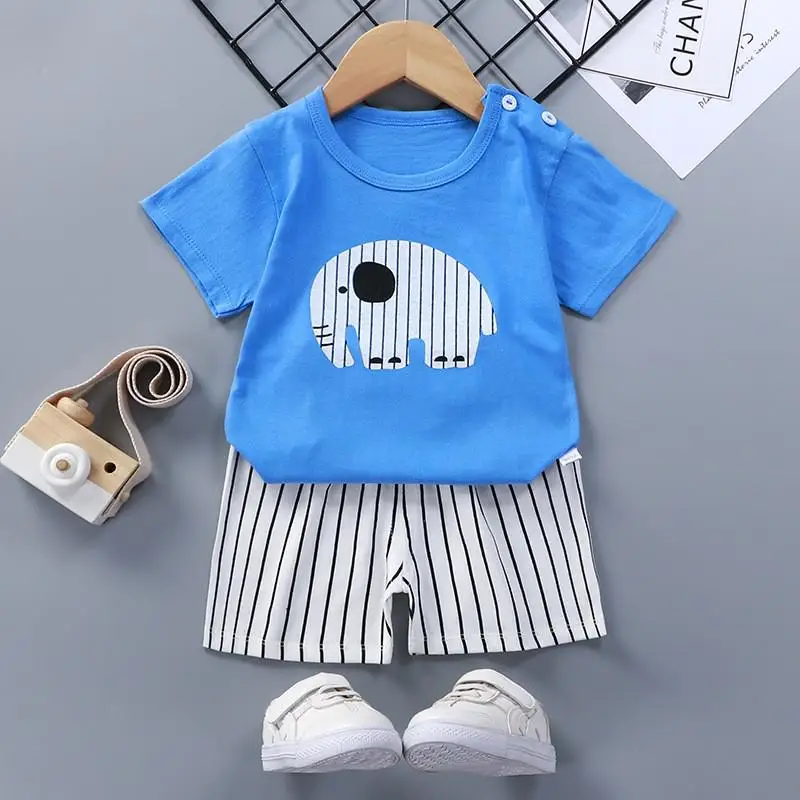 100% Cotton Kids Sets Baby Girls Clothing Summer Short Sleeved Two Piece Set Toddler Costumes Outfits Baby Clothes Boys Suits Baby Clothing Set comfotable Baby Clothing Set