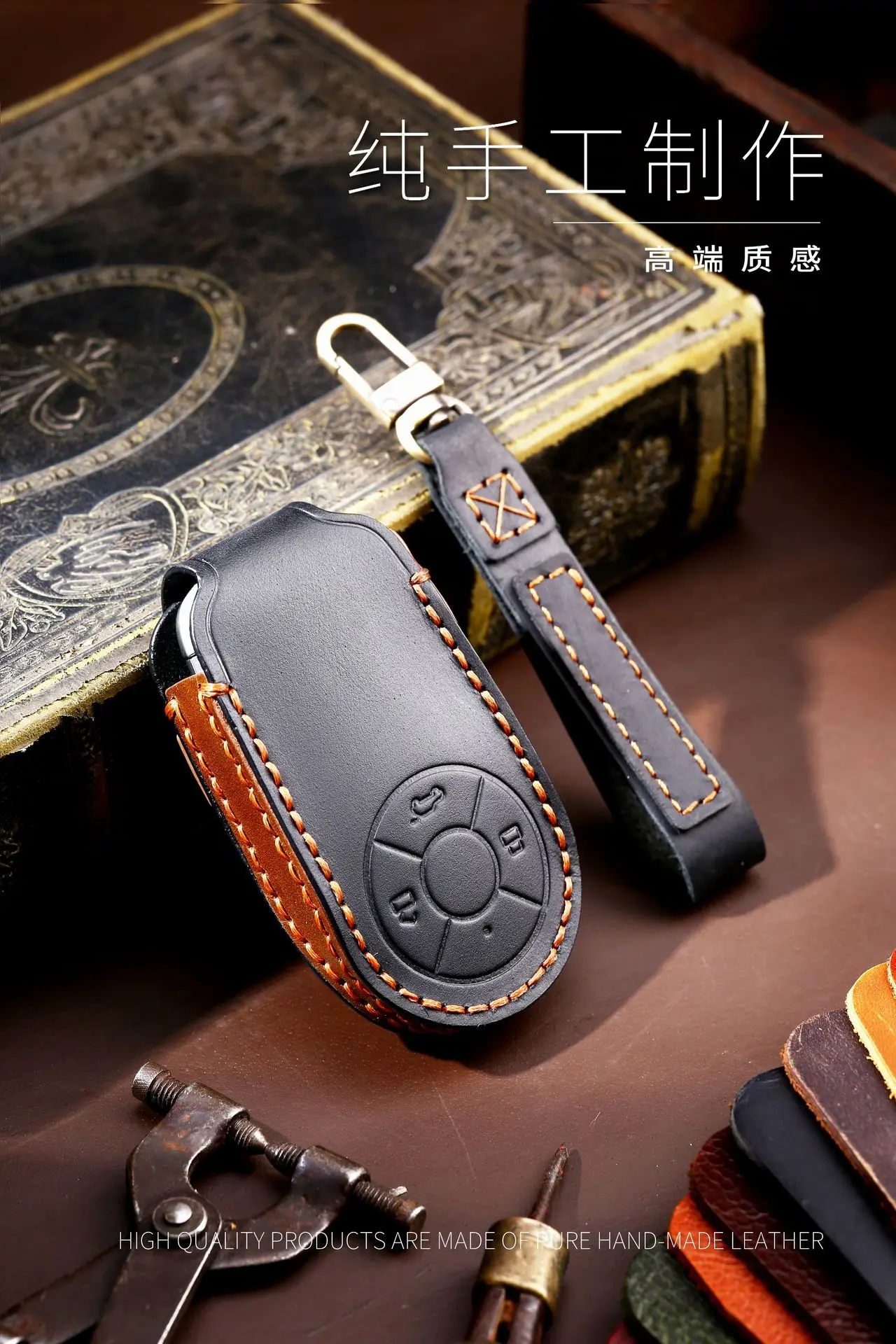 fregar Conciencia foro Hallmo Genuine Leather Car Key Case Cover Luxury Stitching Handmade Key Bag  For Gwm Haval H6 M6 Ora Good Cat Ev 2020 2021 2022 - Key Case For Car -  AliExpress