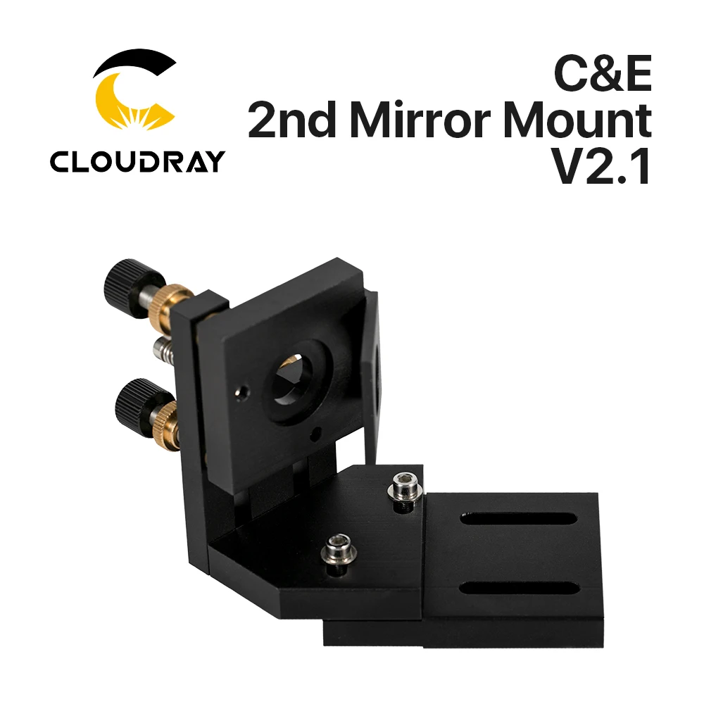 Laser Mount Mirror Cloudray CO2 Black Second Laser Mount Mirror 25mm Mirror Mount Integrative for Lase Engraving Machine