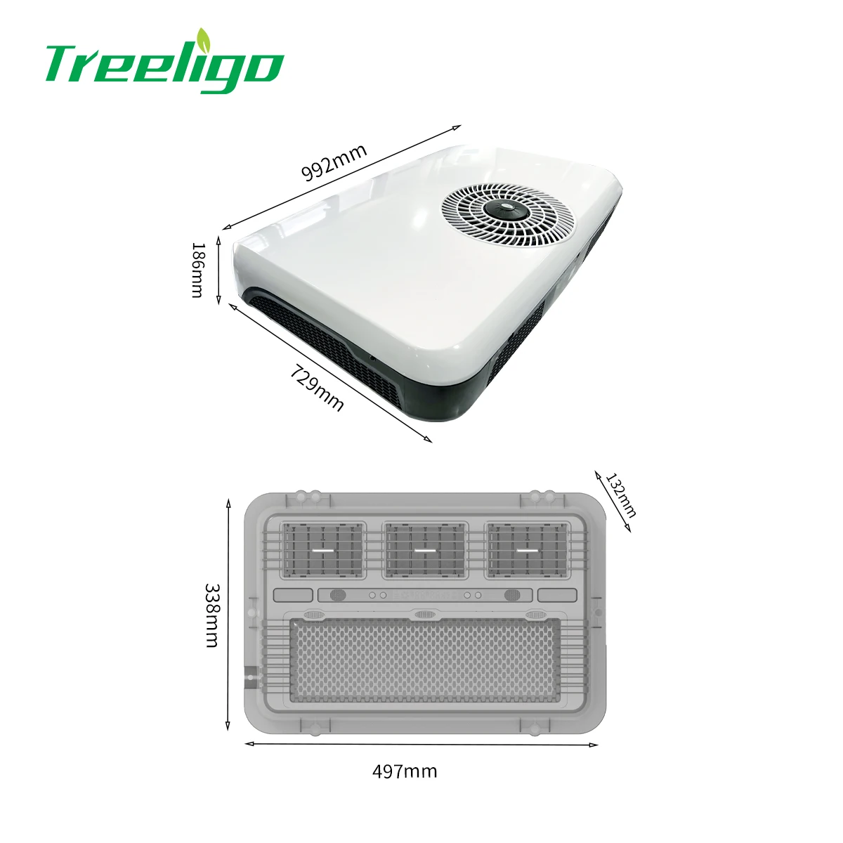 

Treeligo Electric Car Rooftop Air Conditioner 12V 24V RV Parking Ac Cooling for Truck Motorhome Camper Van Bus Summer Tourism