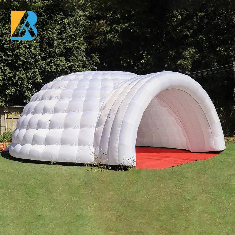 Built 8 Meters White Inflatable Geodesic Dome Tent for Party Event Planner Toys