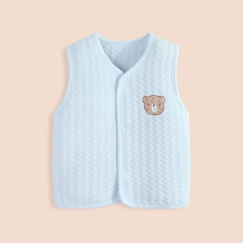 Children's Cotton Vest Autumn and Winter Baby Thickened Girl Tank Top New Boys' Cardigan Baby Warm Vest