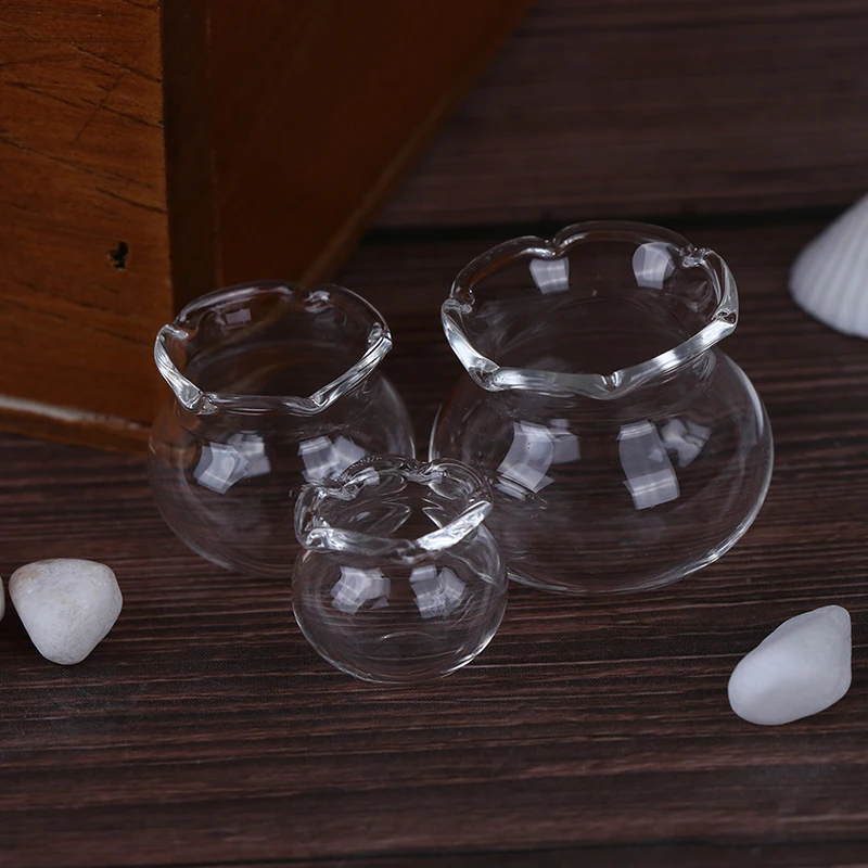 1:12 Dollhouse Miniature Transparent Glass Fish Tank for Dollhouse Decor