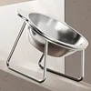 Raised Cat Bowls Tilted Neck Guard Cat Food Bowl 304 Stainless Steel Shatter-resistant Elevated 15° Pet Supplies For Puppy Cat 3