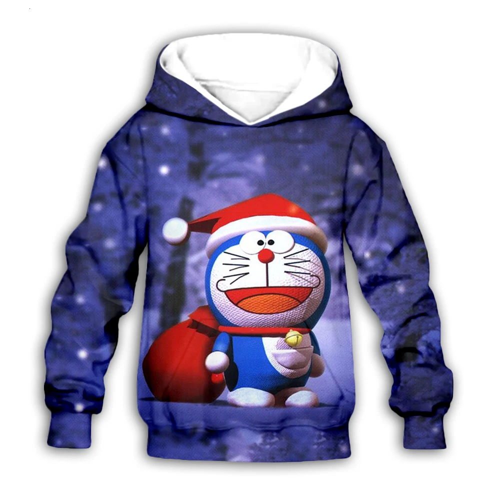 

Doraemon Santa Claus Kids 3D Print Hoodies Kid Cartoon Anime Hoodies Christmas Sweatshirt Baby Boy Girl Children Casual Pullover