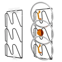 Pot Lid Rack Without Punching Wall-mounted Kitchen Storage Rack Kitchen Storage Iron Drain Storage Rack Organizer 1