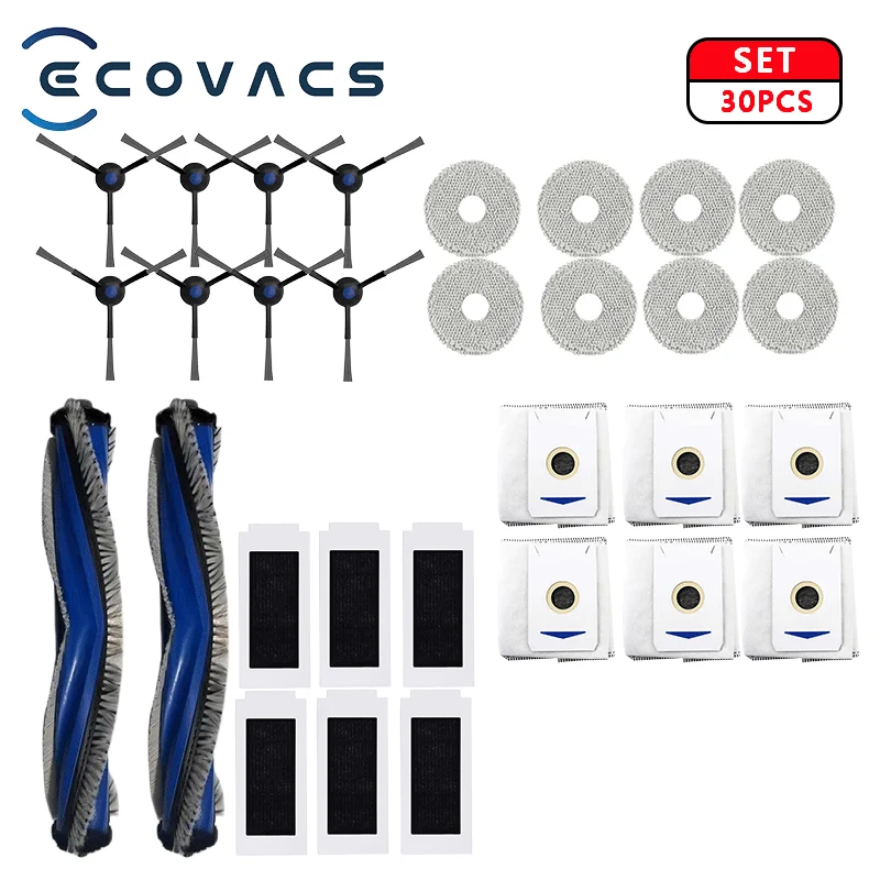 Universal Robot Vacuum Replacement Accessory Kit - Dust Bags, Brushes, Filters & Mop
