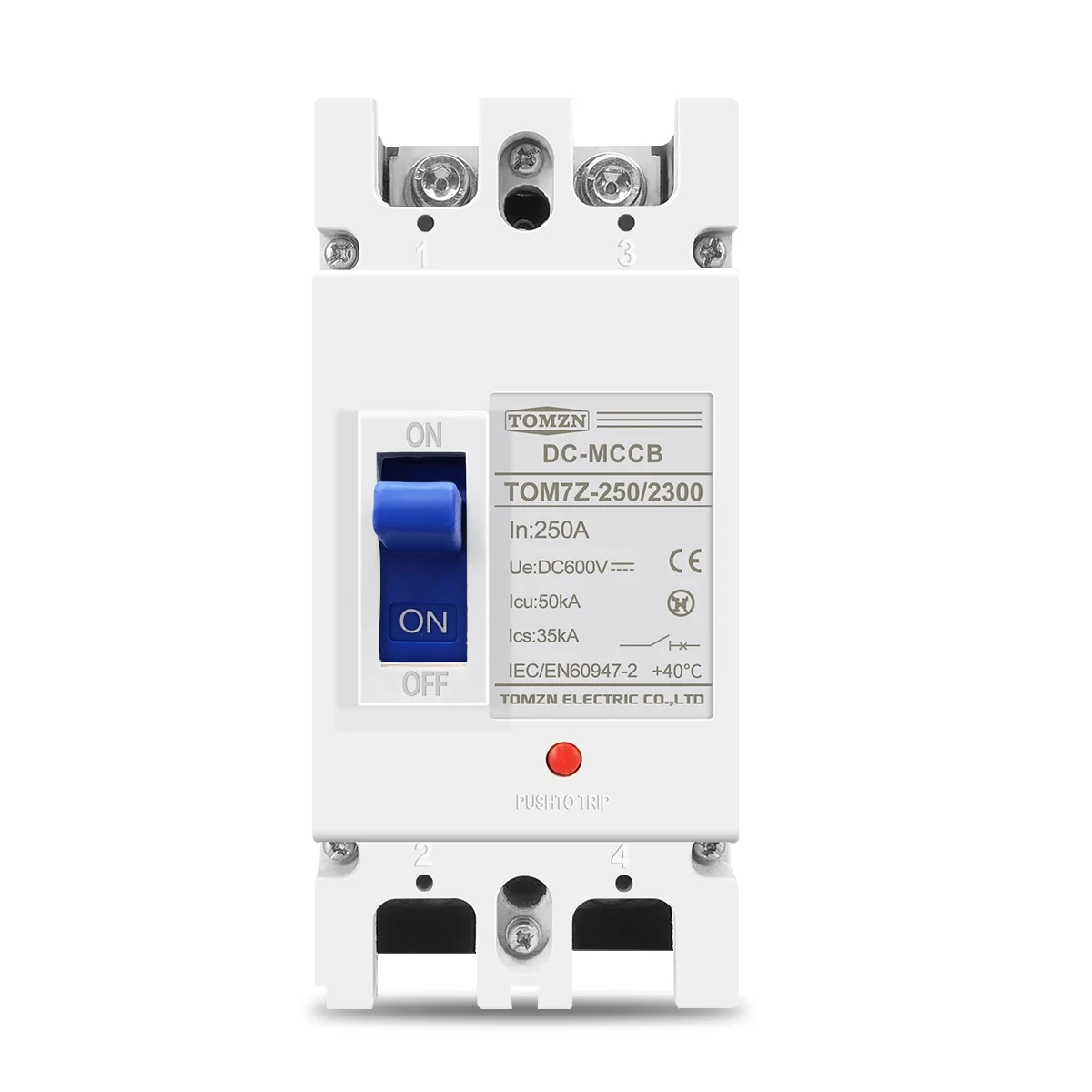 Circuit Breaker Solar Molded Case MCCB Overload Protection Switch Protector 1P 2P