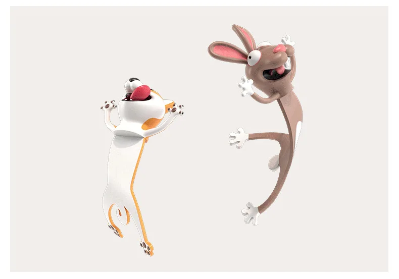 3d Cartoon Animals Book Marker