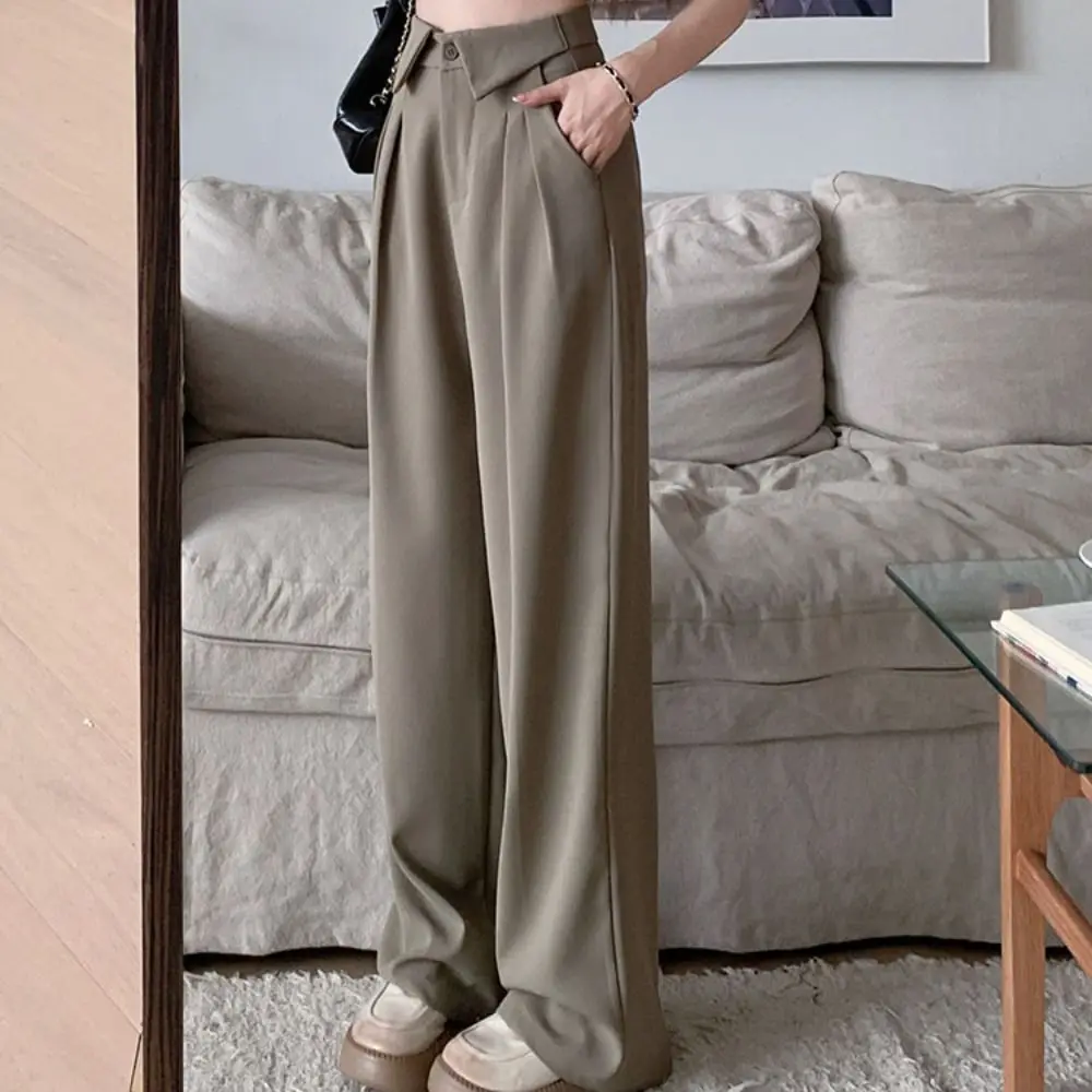 Loose Straight Leg Pants Workout Trousers High Waist Casual Pants Women Autumn Drape Feeling Wide Leg Pants Streetwear