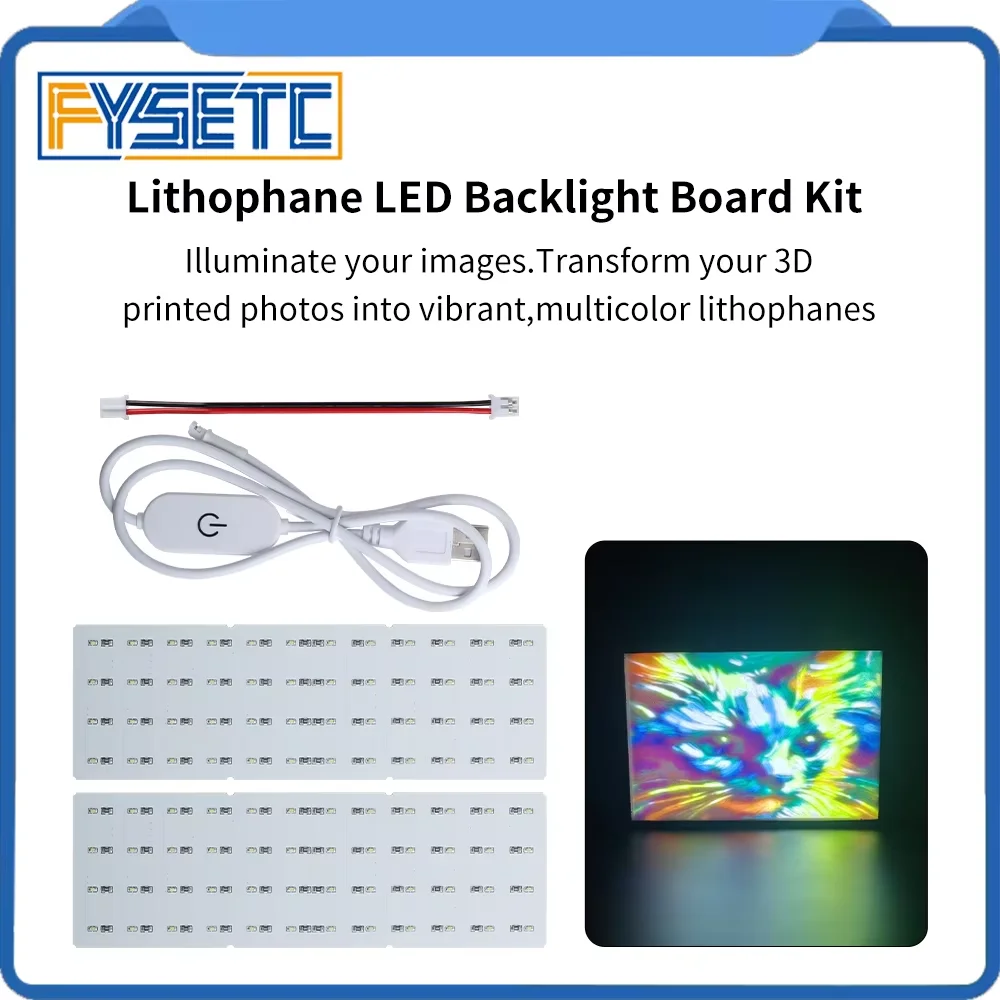 thumbnail image 2 of CMYK Lithophane LED Backlight Board Kit For Bambu Lab A1, P1P, X1C & More 3D Printers - Create Glowing 3D Photo Models 2 of 10