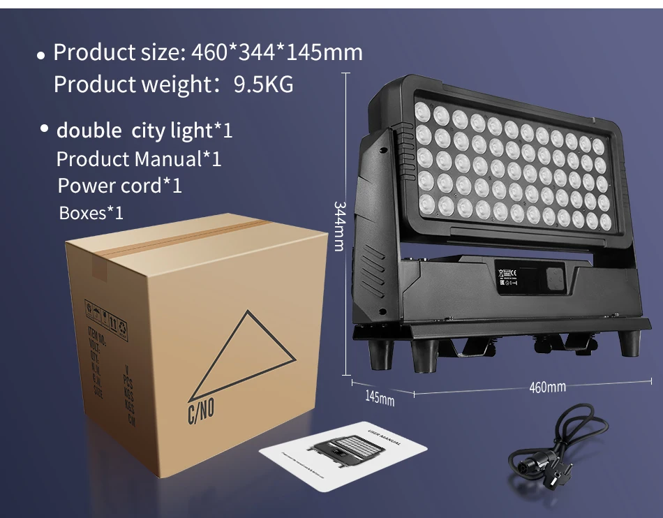 IP65 DMX 60x10W 4-in-1 RGBW City Flood Light Outdoor Wasserdichtes LED-Stadtfarbenlicht Bühnenbeleuchtung Partylicht – Detail 6