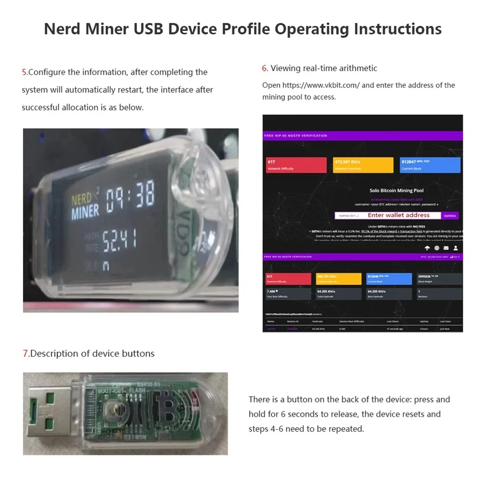 Mini USB Mijnbouwmachine Nerdminer V2 74KH/S USB BTC Crypto Miner Solo  Lottery Miner BTC Solo Miner met display - AliExpress