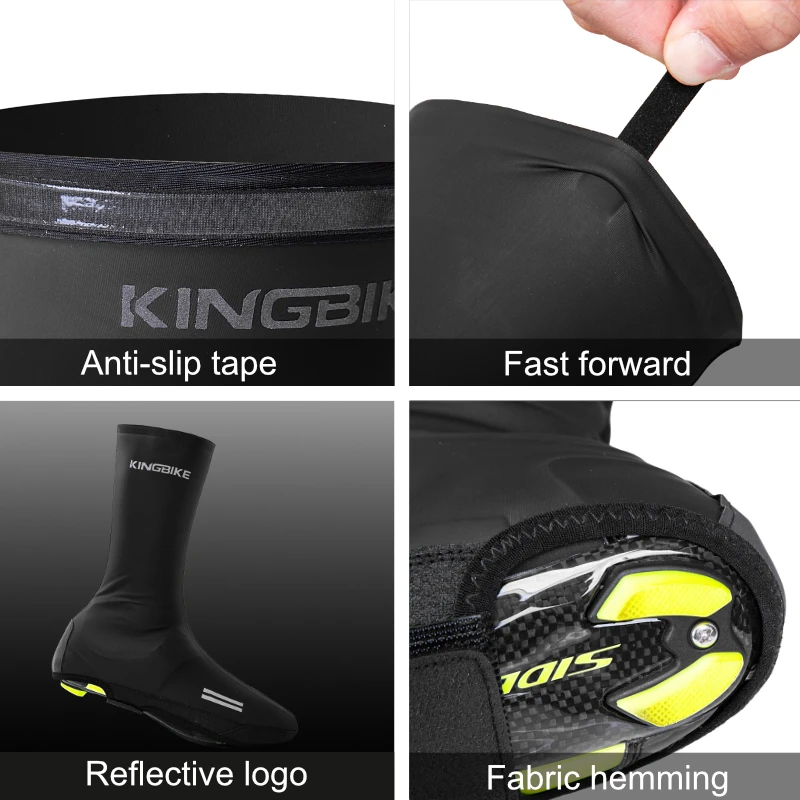 KINGBIKE Bike Cycling Shoes Covers Waterproof Full Bicycle Overshoes Men Women Black White Road Mountain Bike Booties bicycle shoe covers