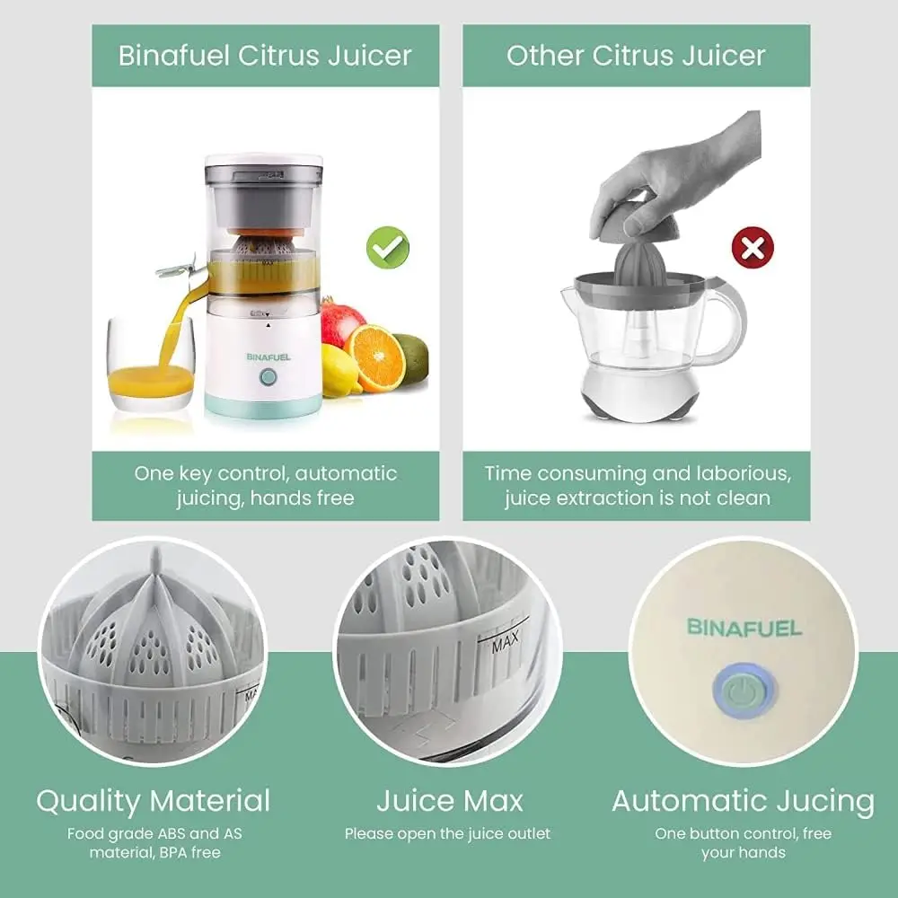 Portable Electric Juicer Orange Juice Squeezer Citrus Lemon Fruit Blender Machines USB Charging Automatic Fresh Squeezing Mixer 5