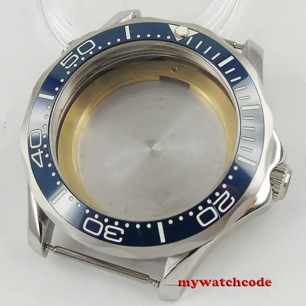 

41mm Blue Ceramic Bezel Sapphire Cystal Watch Case Fit ETA 2824 2836 MOVEMENT