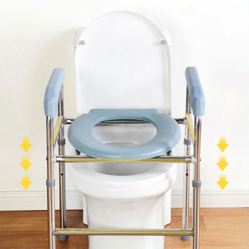 Toilet Height Booster Mobile Shelf Toilet Armrest Elderly Stool Adjustable Cushion Chair Suitable For Aging 2
