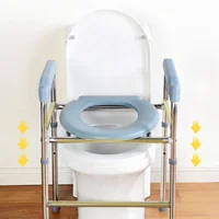 Toilet Height Booster Mobile Shelf Toilet Armrest Elderly Stool Adjustable Cushion Chair Suitable For Aging 2